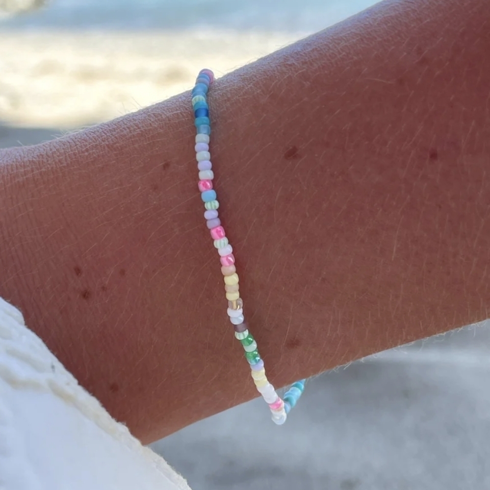 New Seed Bead Bracelet Multicolor Beaded Bracelet From Norway Bracelet / Anklet
